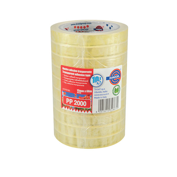 Transparante Eurocel plakband 15mmx66m #001122170-0