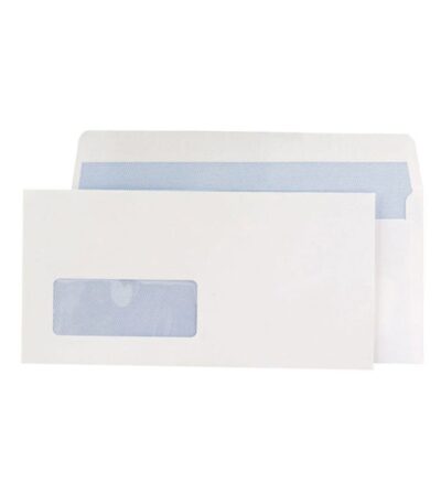 Witte DL enveloppen met venster links 80gr| 11x22cm P&S|500-412439