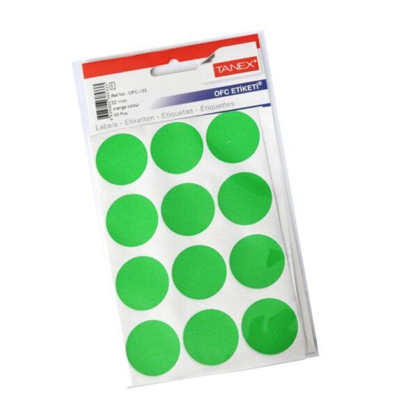 Tanex Zelfklevend Etiket 32mm - Fluorescent Groen-0