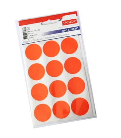 Tanex Zelfklevend Etiket 32mm - Fluorescent Oranje-0
