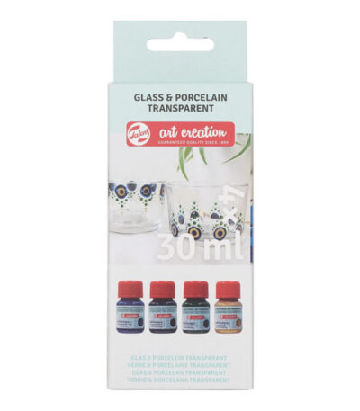 R.T. Art Creation Glas&Porseleinverf Blauw 30ml|Set/4-0