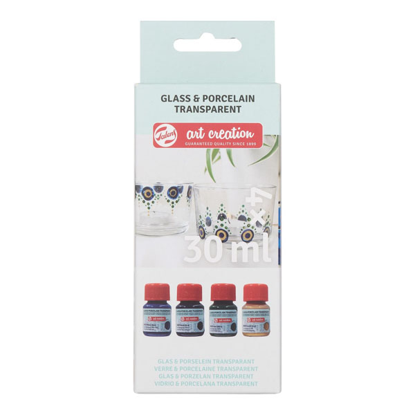 R.T. Art Creation Glas&Porseleinverf Blauw 30ml|Set/4-0