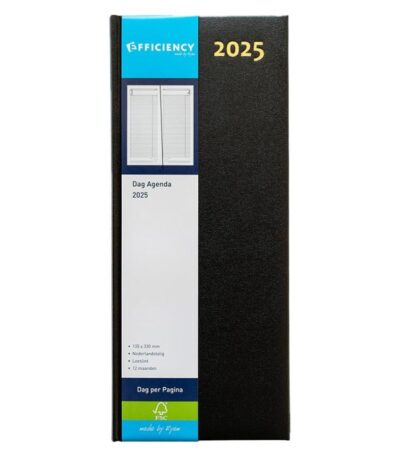 Kantooragenda Lang | Smal | Zwart | 1dag per pagina 83478000-486849