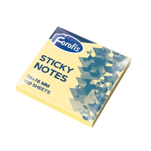 100st. Sticky Notes Post-it Notes Memovellen 76x76mm - Geel-0