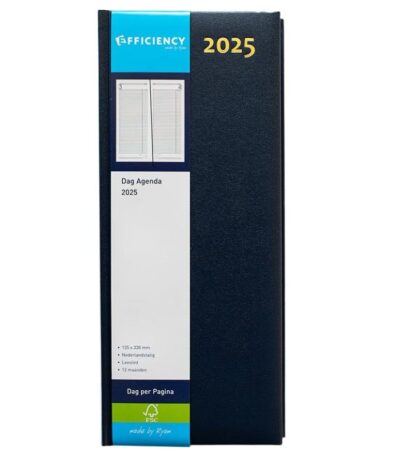 Kantooragenda Lang | Smal | Blauw | 1dag per pagina 83478000-486841