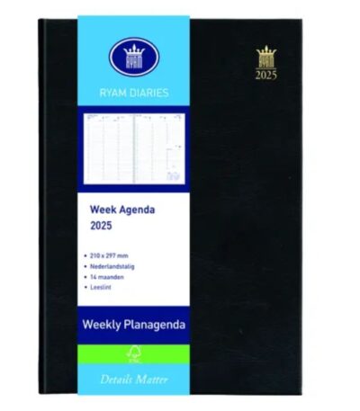 A4 Kantooragenda | Zwart | 1 week / 2 pagina's Ryam 82416033-486857