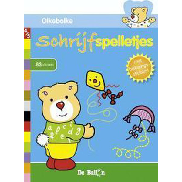 Kinderboek Olkebolke 'Schrijfspelletjes' 4/5jaar Kleuterboek-0