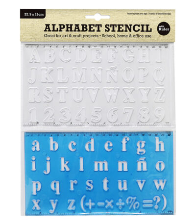 Letter sjabloon - Alfabet stenncil met liniaal-357667