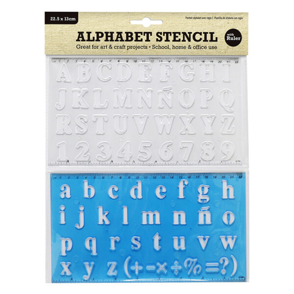 Letter sjabloon - Alfabet stenncil met liniaal-357667