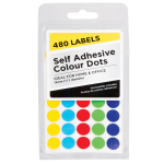 Zelfklevende ronde stickers - Gekleurd - 480stuks Dots-357668