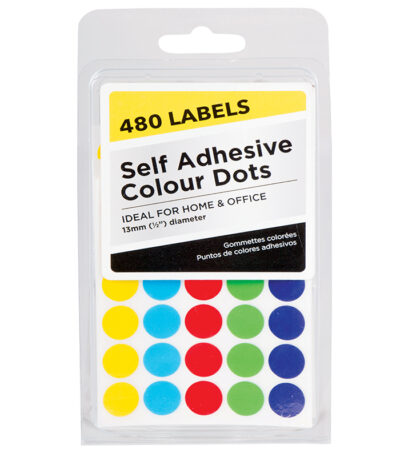 Zelfklevende ronde stickers - Gekleurd - 480stuks Dots-357668