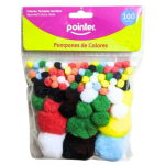 Gekleude Pompons - Knutsel Pompons - 100 stuks-517914
