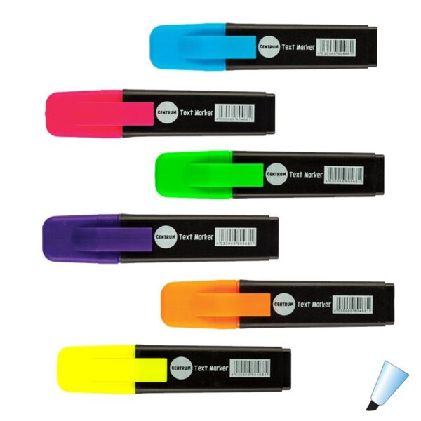 Highlighter Neon Chiselpunt 1-5mm Assorted Centrum#80468-0