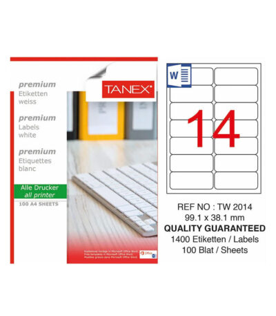 ETIKET ZELFKL A4 99.1X38.1MM WIT TANEX #TW-2014-0