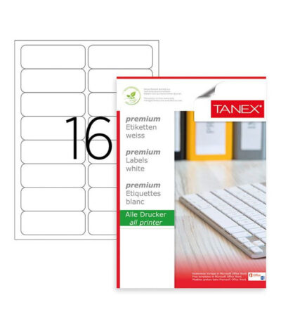 ETIKET ZELFKL A4 99.1X34MM WIT TANEX #TW-2016-0
