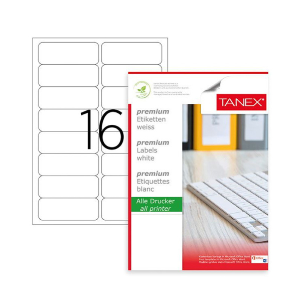 ETIKET ZELFKL A4 99.1X34MM WIT TANEX #TW-2016-0