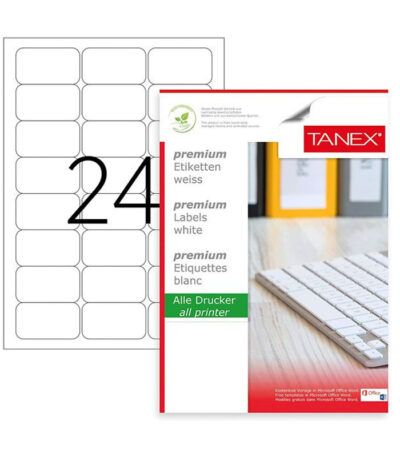 ETIKET ZELFKL A4 64X34MM WIT TANEX #TW-2024-0