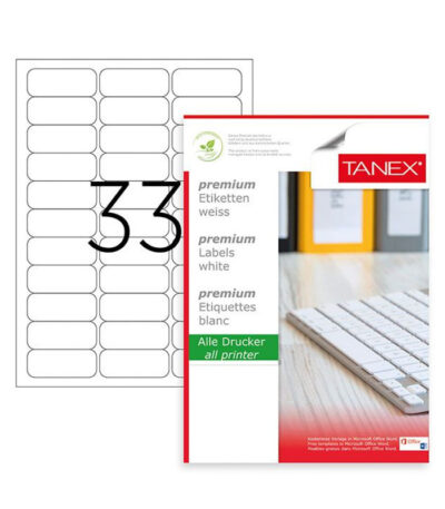 ETIKET ZELFKL A4 63.5X25.4MM WIT TANEX #TW-2033-0