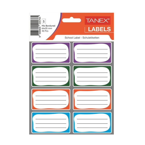 SCHOOLETIKET ASS 64X35MM TANEX# BRD 7004-0