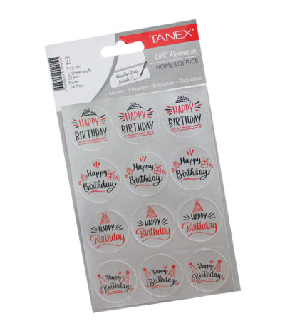 STICKER HAPPY BIRTHDAY ZILVER TANEX#TX-331-0