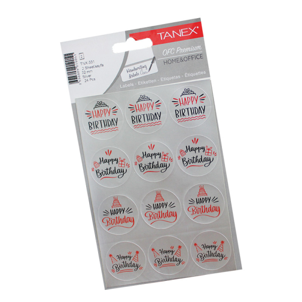 STICKER HAPPY BIRTHDAY ZILVER TANEX#TX-331-0