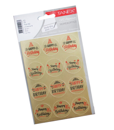 STICKER HAPPY BIRTHDAY GOUD TANEX# TNX-332-0