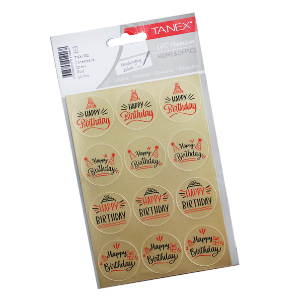STICKER HAPPY BIRTHDAY GOUD TANEX# TNX-332-0