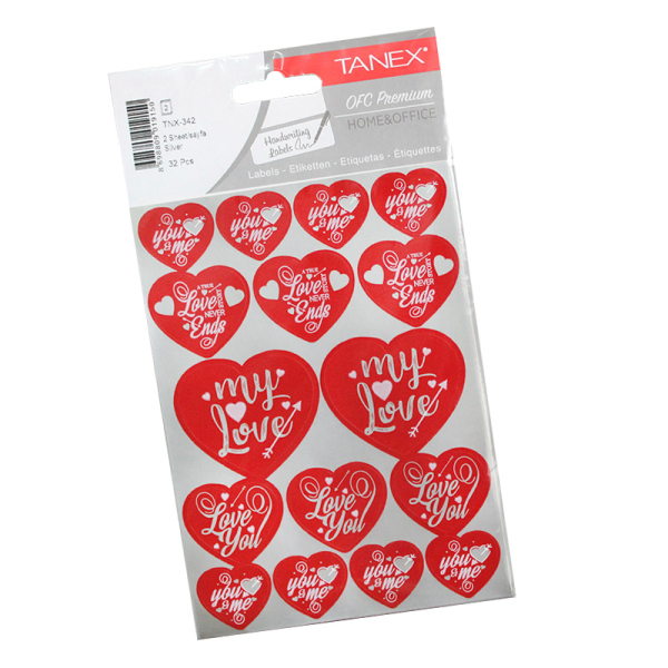 STICKER LOVE SERIES ZILVER TANEX# TNX-342-0