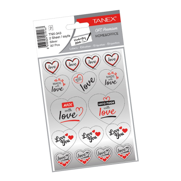STICKER LOVE SERIES ZILVER TANEX# TNX-343-0