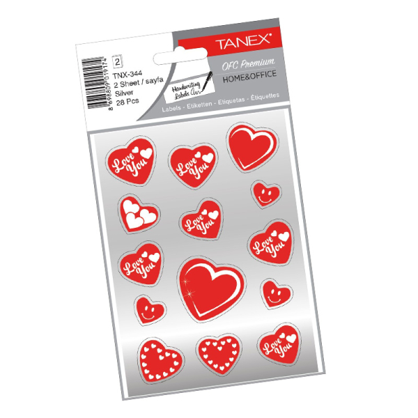 STICKER LOVE SERIES ZILVER TANEX# TNX-344-0