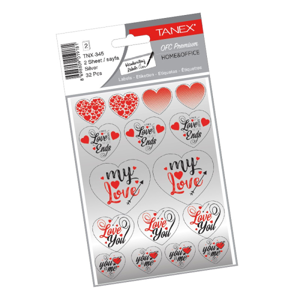 STICKER LOVE SERIES ZILVER TANEX# TNX-345-0