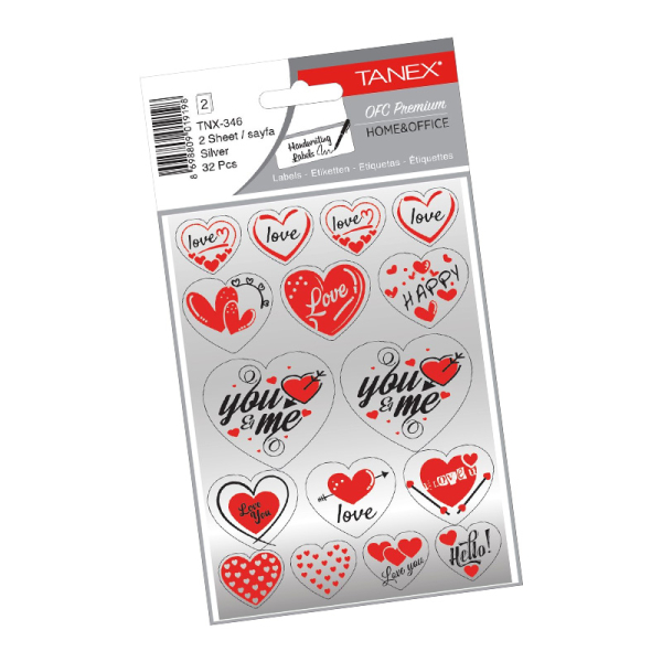 STICKER LOVE SERIES ZILVER TANEX# TNX-346-0