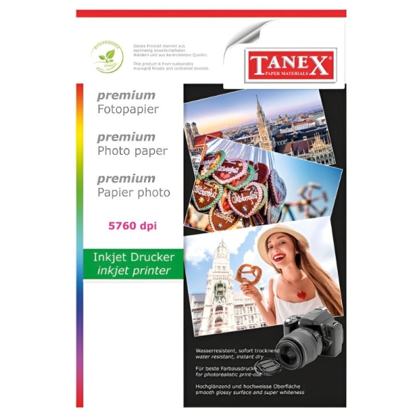 FOTOPAPIER INKTJET GLOSS A4 180GSM TANEX# HC-180G-25-0