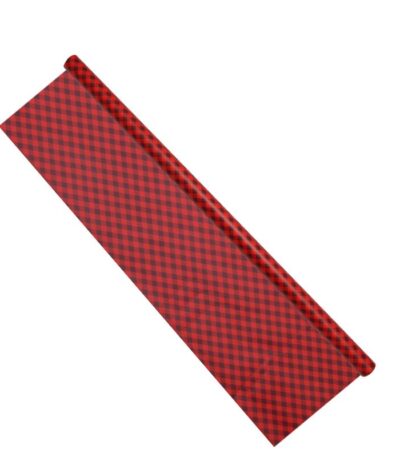 Cadeaupapier 76X250CM rood/zwart Schots 50G kerstpapier-414326