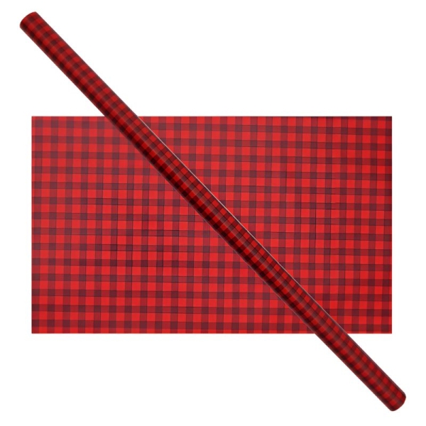 Cadeaupapier 76X250CM rood/zwart 50G Kerstpapier-0