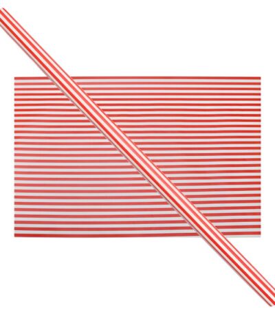 Cadeaupapier 76X250CM rood/wit gestreept 50G kerstpapier-0