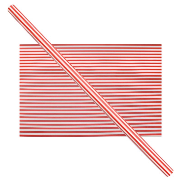 Cadeaupapier 76X250CM rood/wit gestreept 50G kerstpapier-0