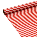 Cadeaupapier 76X250CM rood/wit gestreept 50G kerstpapier-529715