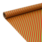 Cadeaupapier 76X250CM rood / groen gestreept 50g kerstpapier-529721
