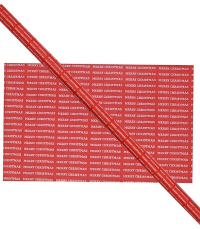 Cadeaupapier 76X250CM "Merry Christmas" rood 50G kerstpapier-0