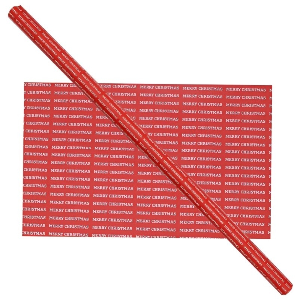 Cadeaupapier 76X250CM "Merry Christmas" rood 50G kerstpapier-0
