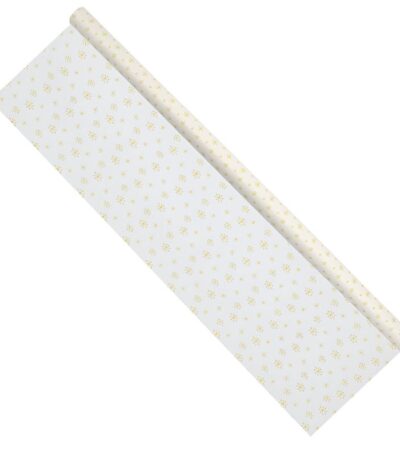 Cadeaupapier 76X250CM "Gouden Sneeuwvlokken" 50G Kerstpapier-529656