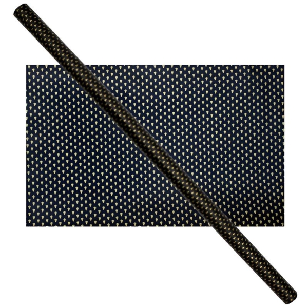 Cadeaupapier 76X250CM zwart/goud - kerstboom 50G kerstpapier-0