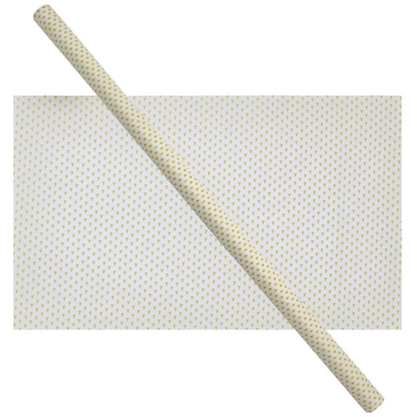 Cadeaupapier 76X250CM wit/goud - kerstboom 50G Kerstpapier-0