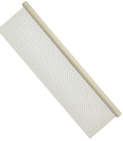 Cadeaupapier 76X250CM wit/goud - kerstboom 50G Kerstpapier-529644