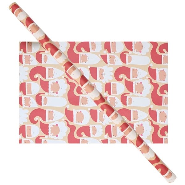 Cadeaupapier 76X250CM Kerstman 50G Santa Kerstpapier-0