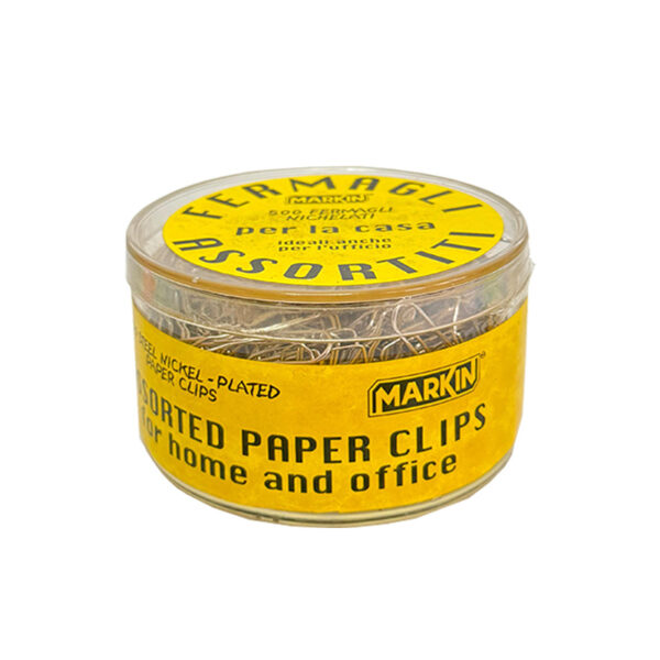 Pot met 500 Assorted paperclips - verschillende formaten-0