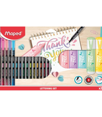 Lettering set 16 Fineliners, 6 Highlighters - Maped #983719-0
