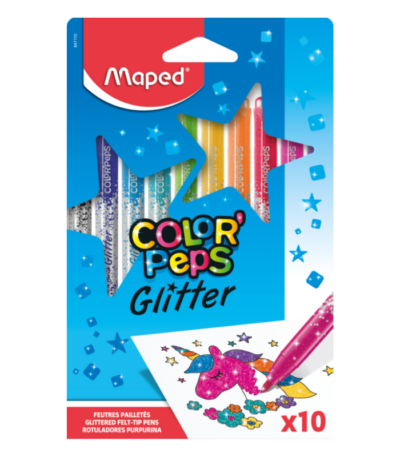 VILTSTIFTEN SET/10 COLOR'PEPS GLITTER MAPED#847110-0