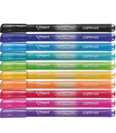 VILTSTIFTEN SET/10 COLOR'PEPS GLITTER MAPED#847110-468241